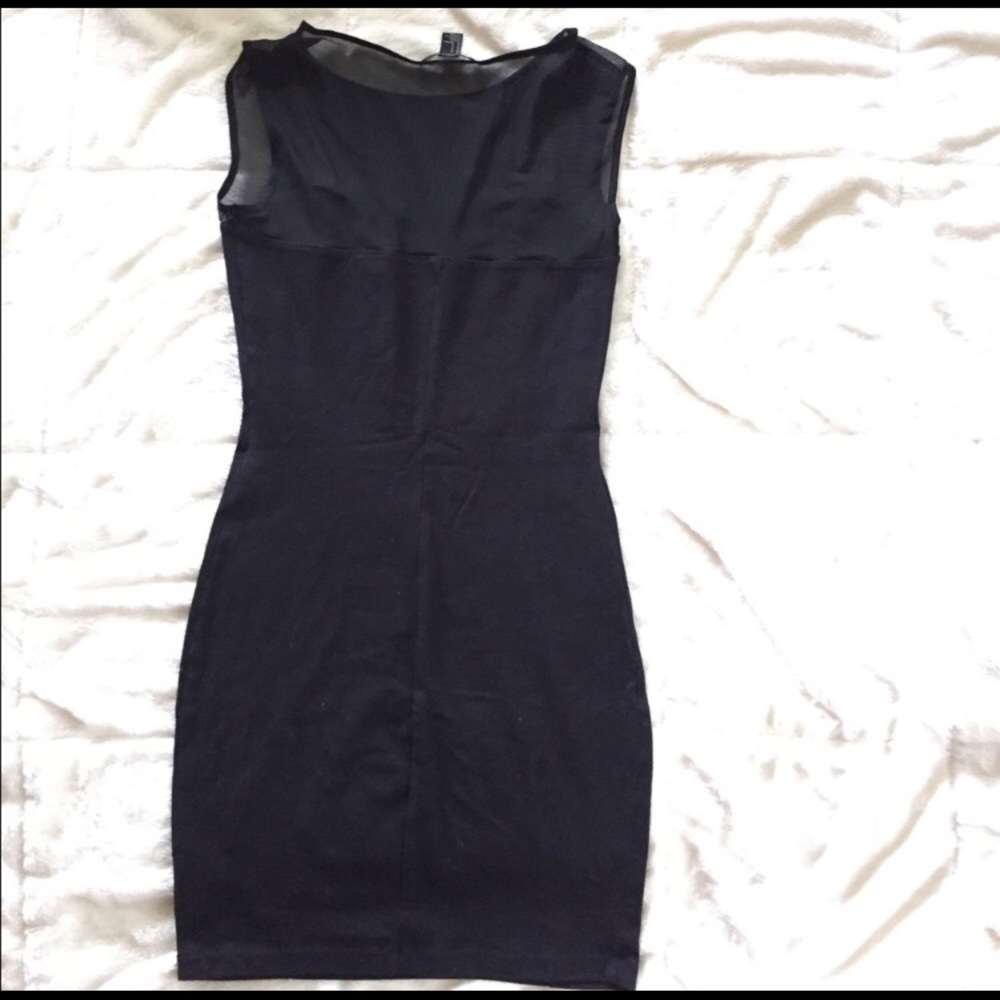 Forever 21 Black Bodycon Tank Dress with Mesh Sm - Picture 4 of 5